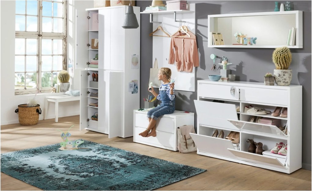 Sconto Skrinka na topánky FLAP biela