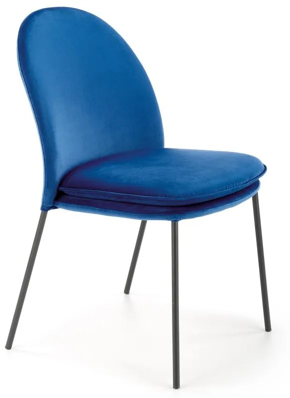 Jedálenská stolička K443 zamat / kov Halmar Modrá