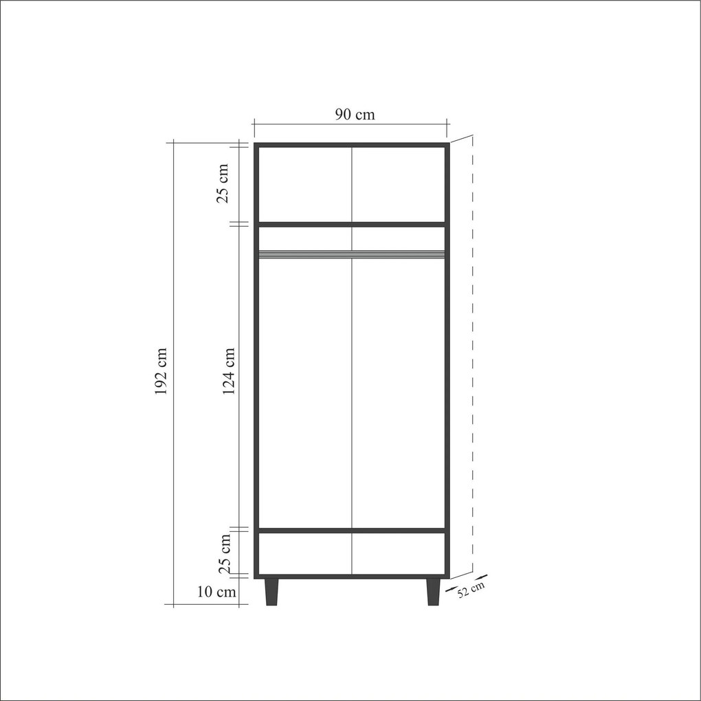 Šatní skříň Stil 90 cm dub sonoma/zelená