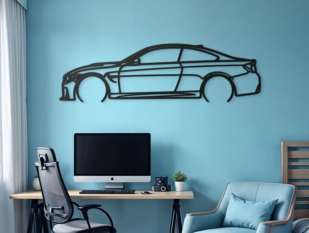 drevko Drevený obraz na stenu BMW M4 Rozmer obrazu: 25 x 86 cm, Farba dekorácie: Čierna