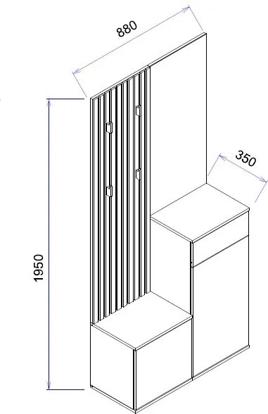 Predsieňová stena Simple, dub artisan/biela