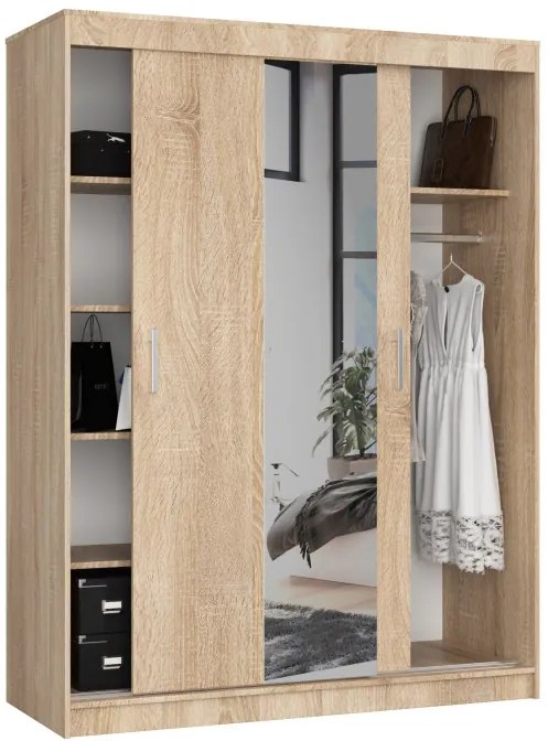 Šatníková skriňa s posuvnými dverami 150 cm CLP sonoma