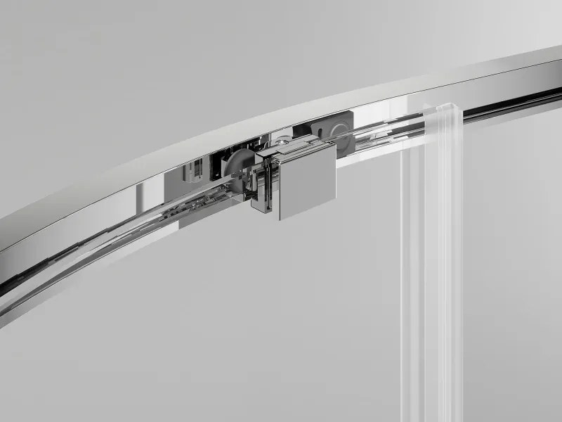 Mexen Exo, asymetrický sprchovací kút s posuvnými dverami 100 x 80 cm, 6mm číre sklo, chrómový profil, 8131-100-080-01-00