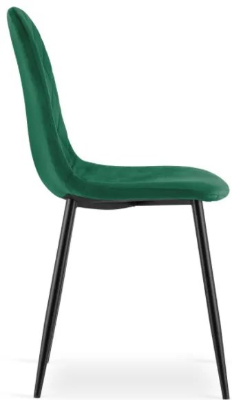 Zamatová jedálenská stolička New York zelená