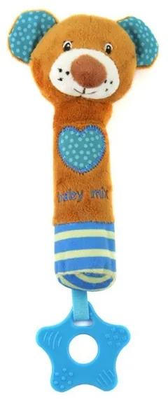 BABY MIX Nezaradené Detská pískacia plyšová hračka s hryzátkom Baby Mix medvedík modrá Podľa obrázku |