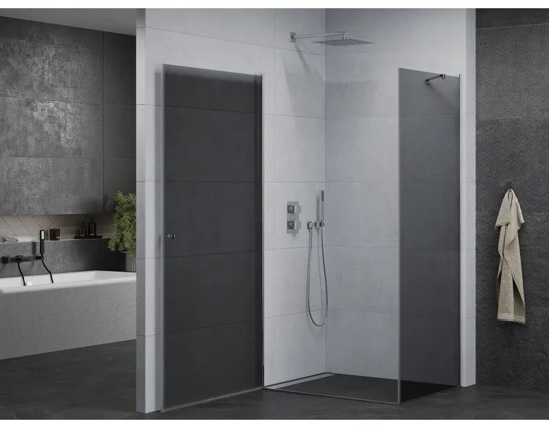 Mexen Pretoria sprchovací kút 90x100cm, 6mm sklo, chrómový profil-šedé sklo, 852-090-100-01-40