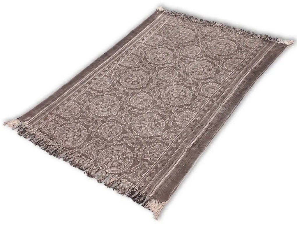 vidaXL Bavlnený koberec, 180x120 cm, tmavá farba