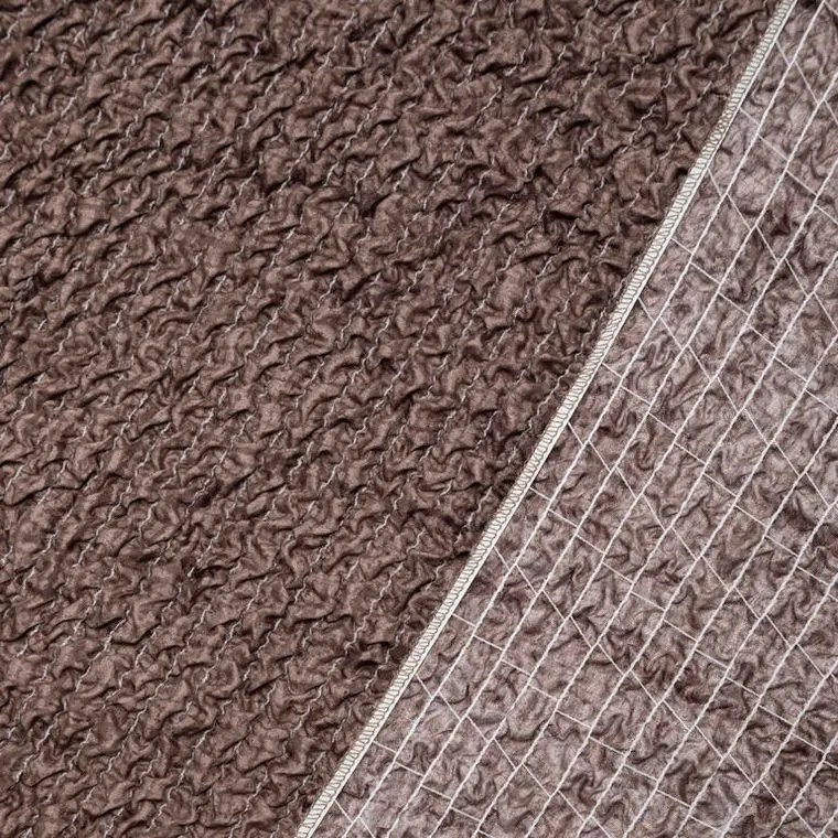 Bielastické poťahy VITTORIA hnedá sedačka s otomanom vpravo (š. 170 - 300 cm)