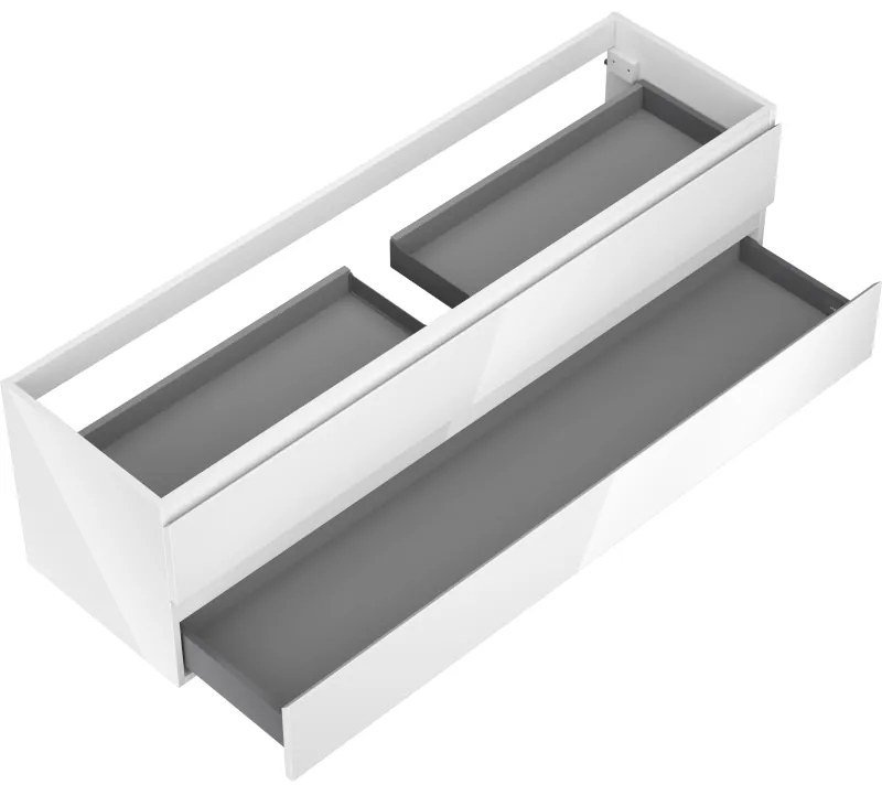 Mexen Orio, kúpeľňová skrinka 160 cm, 2 zásuvky, biela lesklá, 91A10-16047-2-BFF00