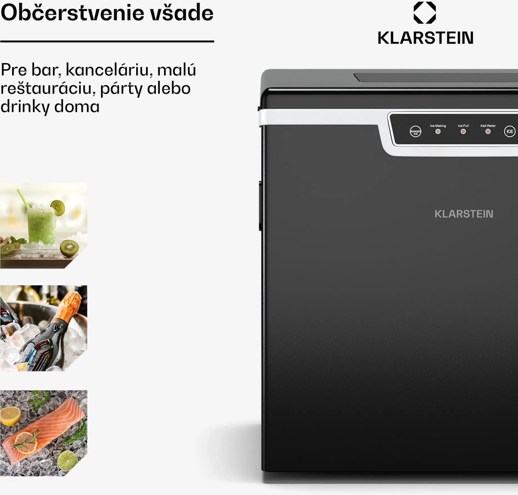Klarstein Icefestival Bullet priemyselný výrobník kociek ľadu, 400W, 3 litre, 20kg/24h
