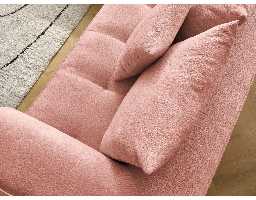 Ružová ženilková rohová pohovka (pravý roh/do L) Whesley – Bobochic Paris