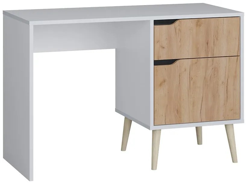 Písací stôl Agnar D.craft zlatý+Biely