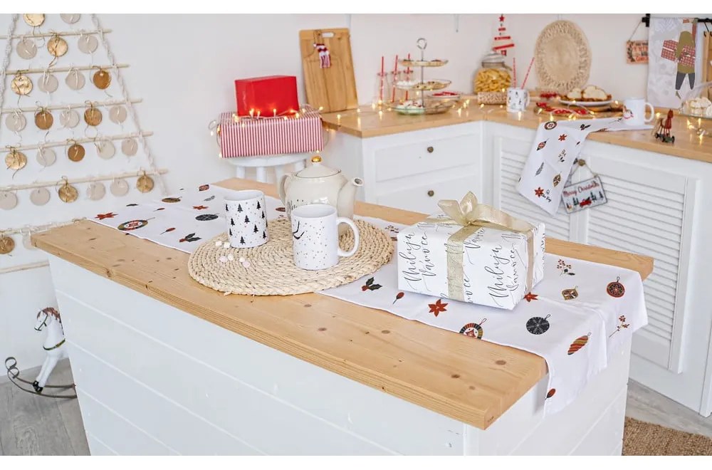 Vianočný bavlnený behúň na stôl 140x40 cm Lets Go Decorate - Butter Kings