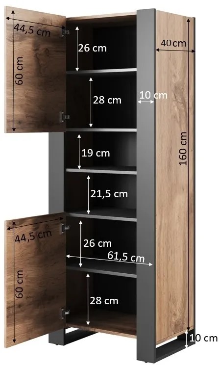 Cama Jednodverová vitrína Woods