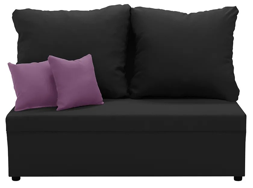 Dvojmiestna pohovka s funkciou spania TOMI 2 Černá/fialová