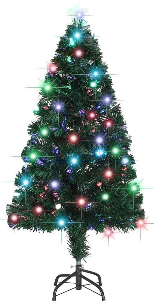 vidaXL Umelý vianočný stromček s podstavcom a LED 120 cm 135 vetvičiek
