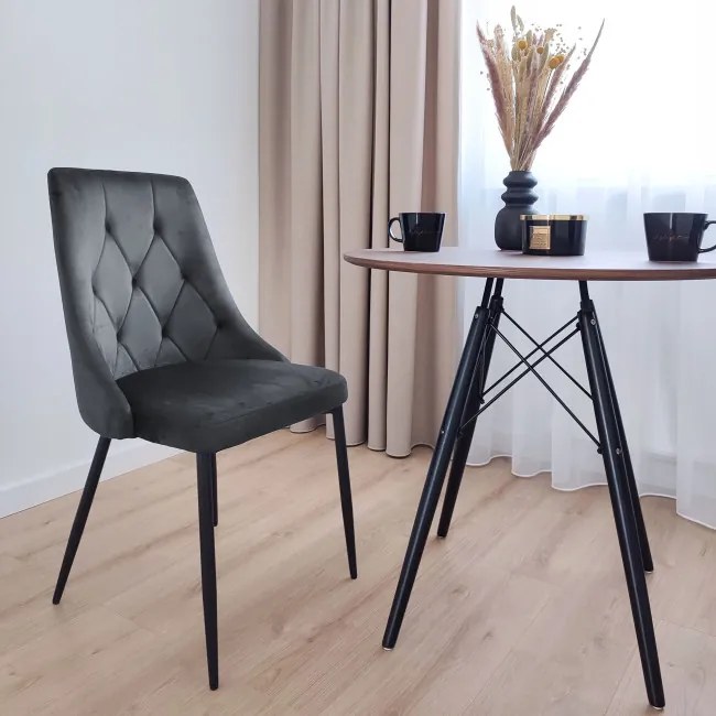 Jedálenská stolička LINCOLN zamatová, grafitová