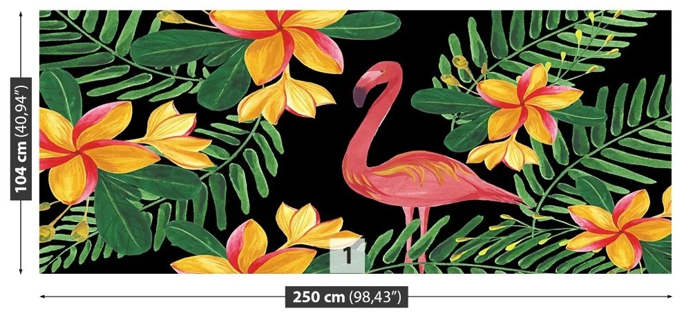Fototapeta Vliesová Flamingos kvety 152x104 cm