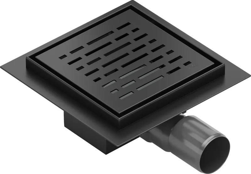 Mexen Flat-Q M01 štvorcová podlahová vpust 15 x 15 cm, čierny - 1710315