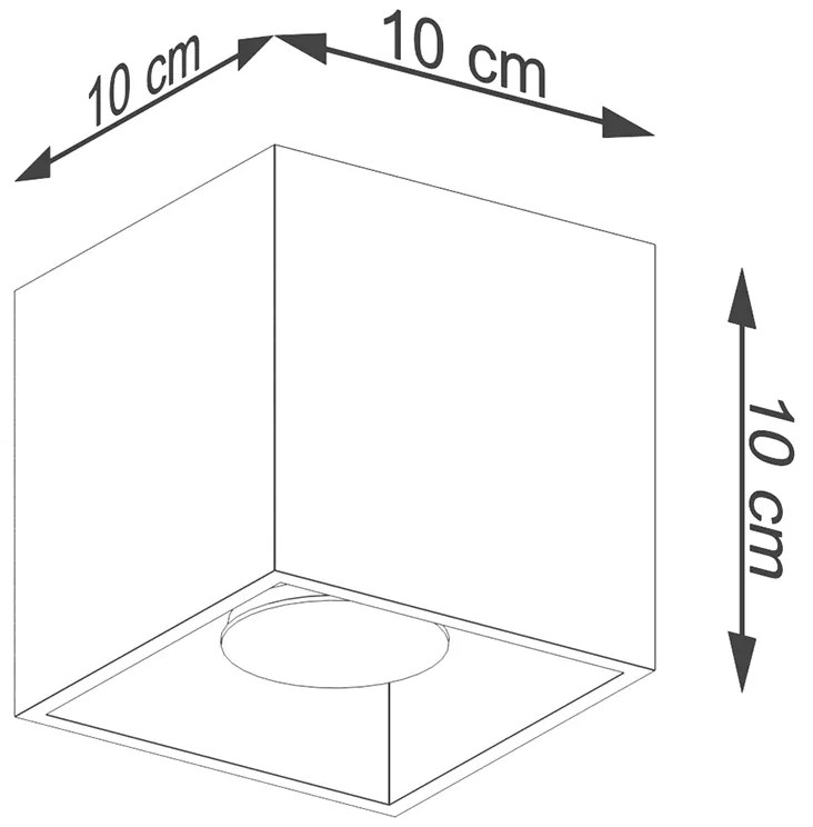 Stropné svietidlo Quad, 1x zlaté kovové tienidlo