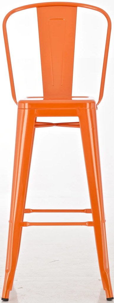 Kovová barová stolička v industriálnom štýle Aiden (SET 4 ks) - Oranžová