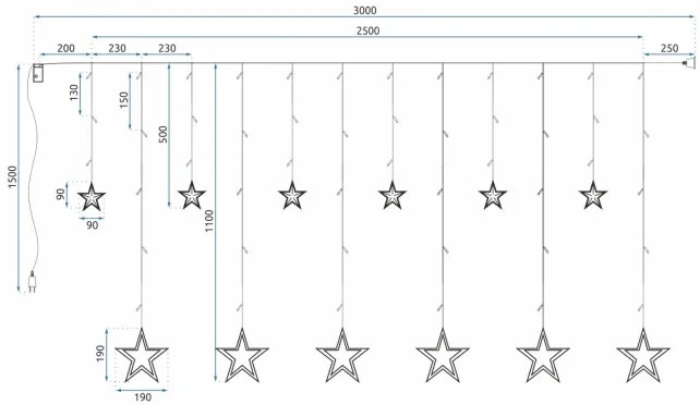LED záves CD001-138 s diaľkovým ovládaním
