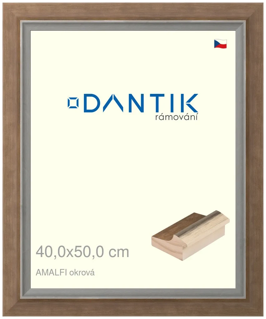 DANTIK rám na obraz 40x50 | AMALFI okrová (Sklo Čiré)