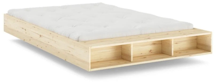 Dvojlôžková posteľ z borovicového dreva s roštom 160x200 cm v prírodnej farbe Merge – Karup Design