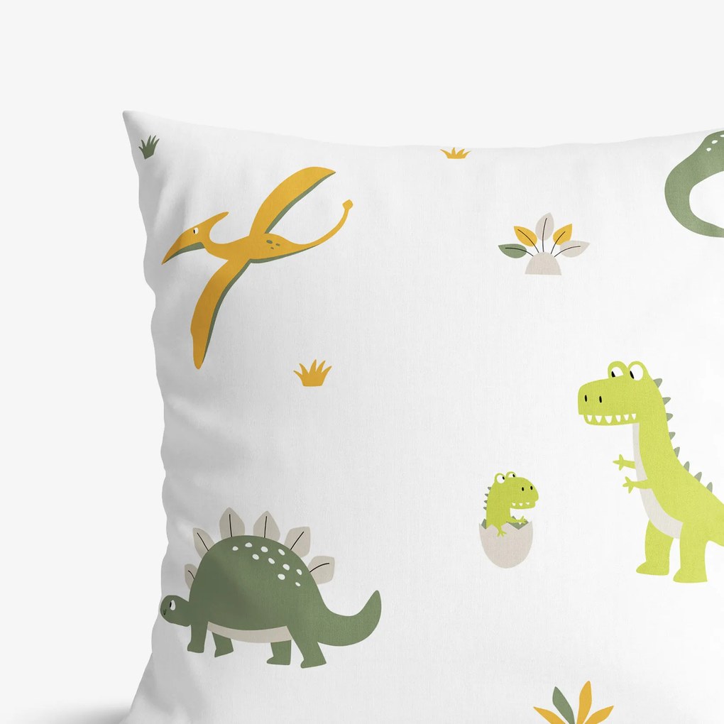 Goldea detská bavlnená obliečka na vankúš - dinosaurie dobrodružstvo 30 x 50 cm