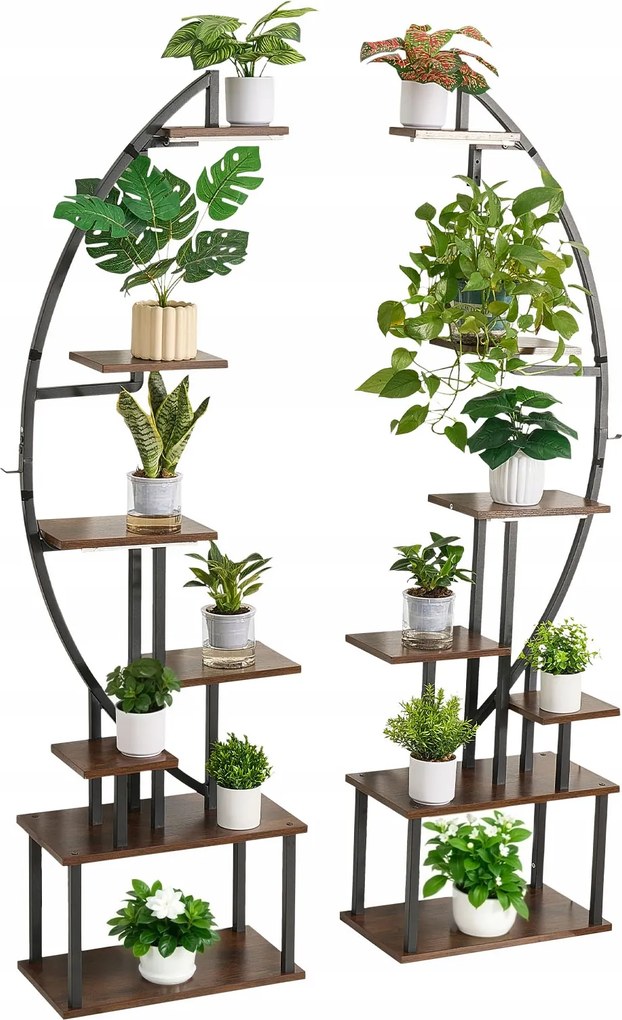 Vevor Stojan Na Rastliny 7-ÚROVŇOVÝ 166 CM S Led Lampami 2KS Sada