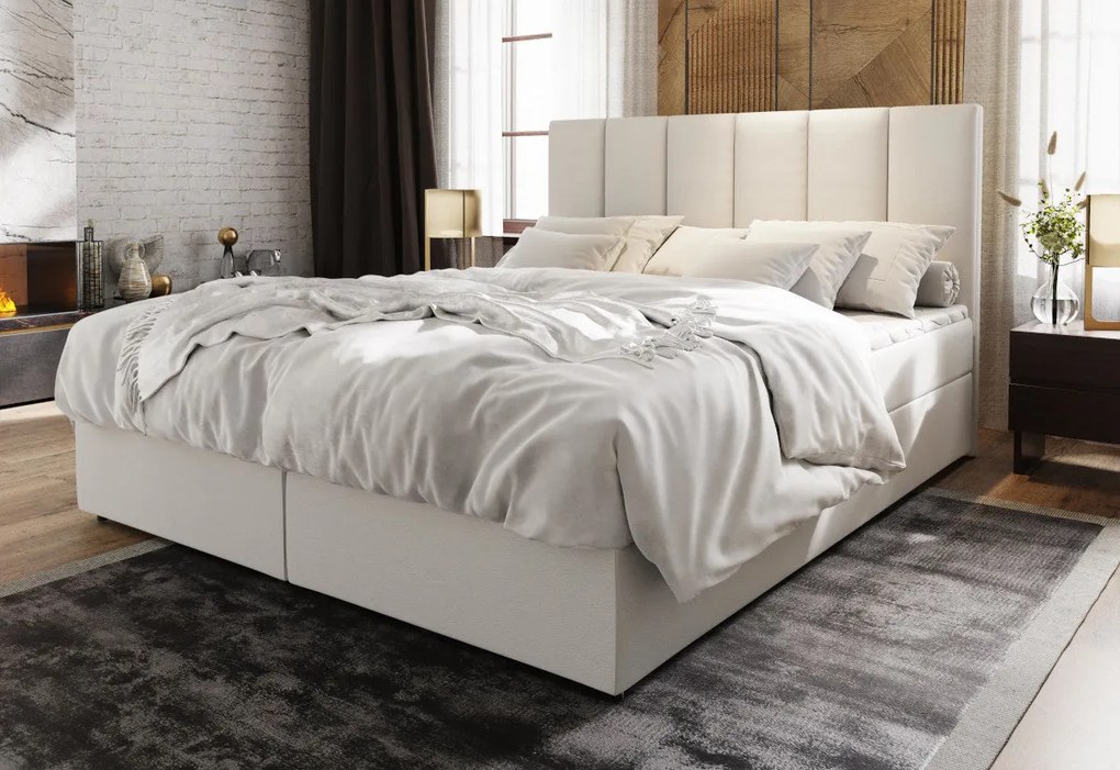 Čalúnená posteľ boxspring KARDI - cosmic 10 / 140x200 / s vrchným matracom