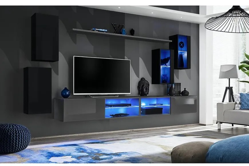 Obývacia Stena Switch Xxv Čierna/Grafit