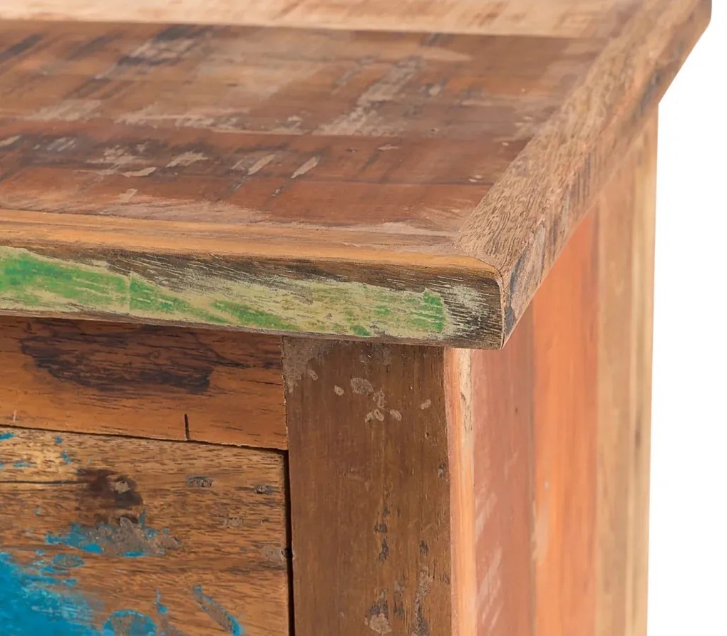 furniture-nabytek.cz - Masívna komoda Wakefield z recyklovaného dreva, lakovaná, viacfarebná – 85×42×90 cm
