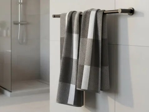 Osuška Pantone Karo 70x140 cm, šedá%