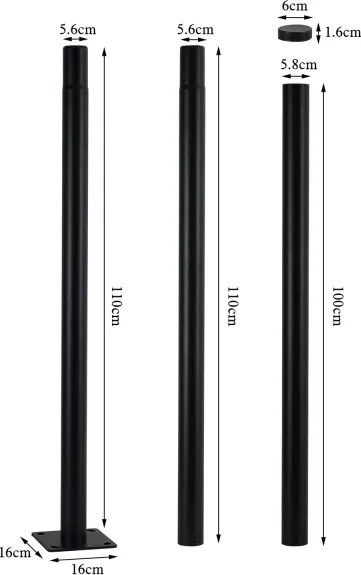 Brilagi-LED Vonkajšia pouličná lampa so stĺpom 3 m URBANSPARK LED/120W/230V čierna IP65
