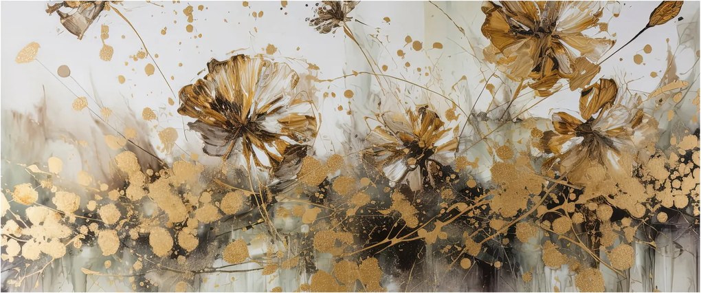 Obraz - Abstraktná kvetinová maľba (120x50 cm)