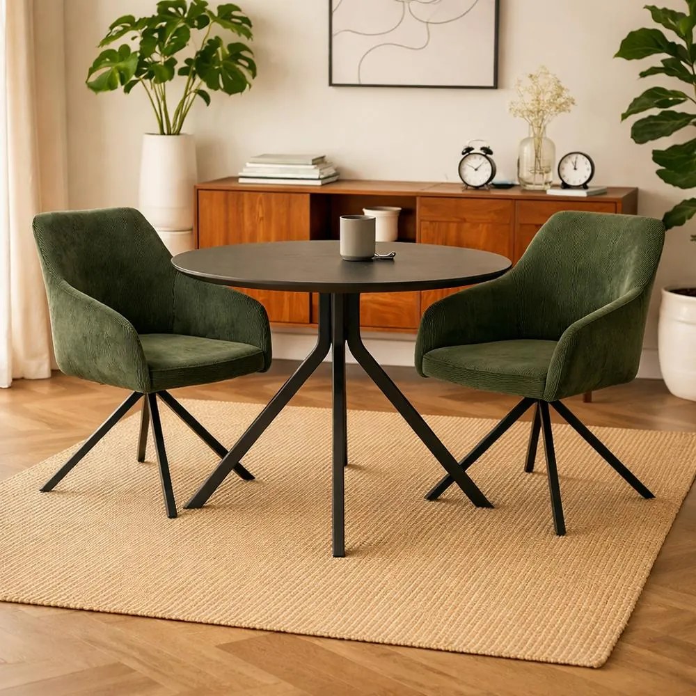 Set - 2 ks Jedálenská stolička AVENBERG LARO – otočná, zelená