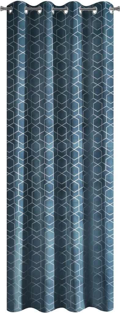 ZATEMŇOVACÍ ZÁVES NA KRÚŽKOCH MANDI 135X250 CM MODRÁ