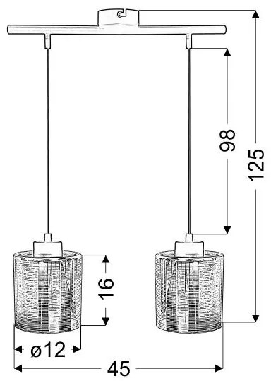 Luster na lanku COX 2xE27/60W/230V zlatá