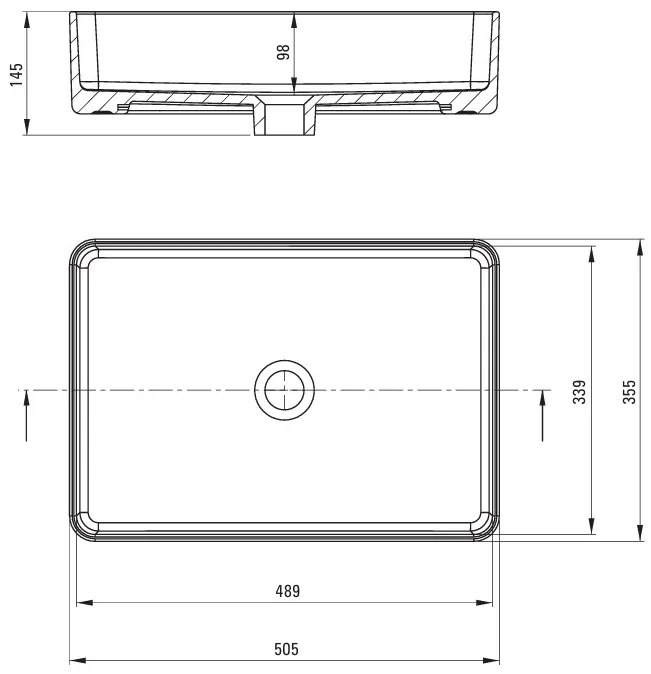 Deante Deante, umývadlo na dosku 505x355x145mm, biela lesklá, DEA-CGS_6U5S