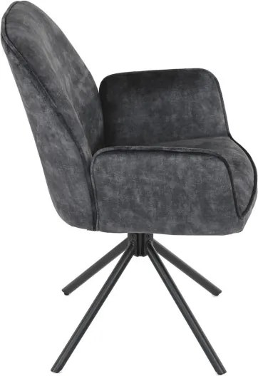 Jedálenská stolička zamatová, čierna HC-511 BK4