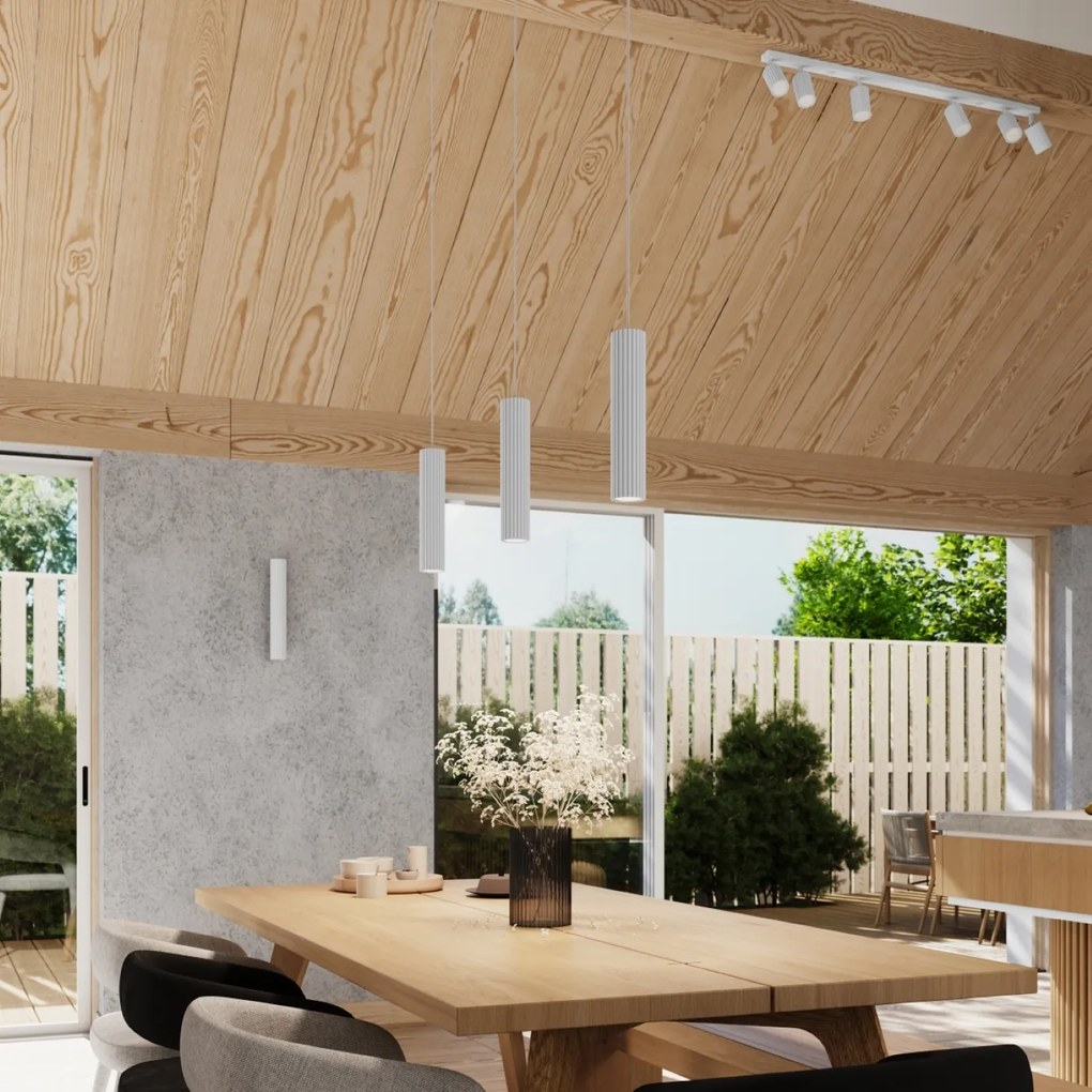 Bodové svietidlo Karbon, 6x biele kovové tienidlo, (možnosť polohovania)