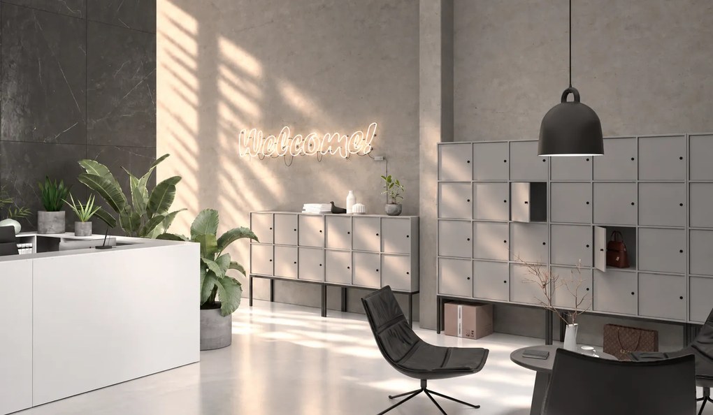 Nadstavba pre skrine FRAME, 3x dvere, 1299 x 450 x 427 mm, cylindrický zámok, sivá