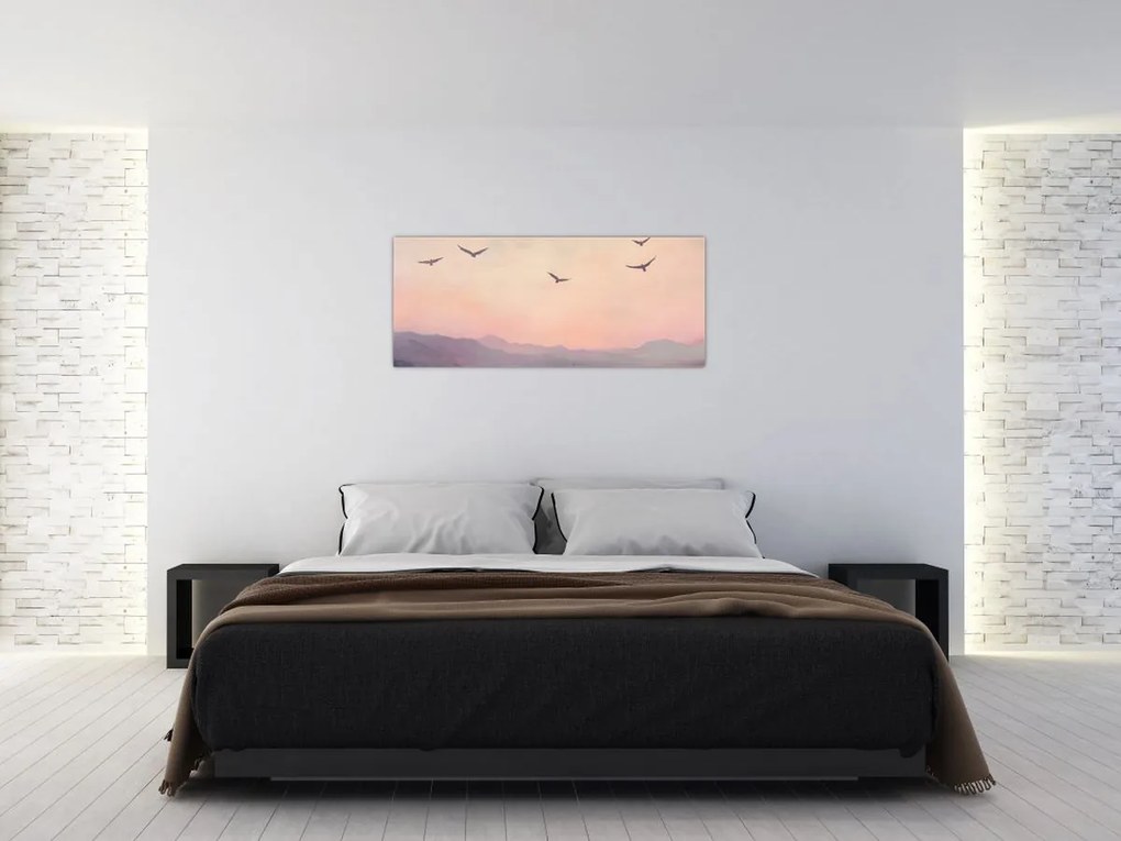 Obraz - Hejno vtákov II. (120x50 cm)