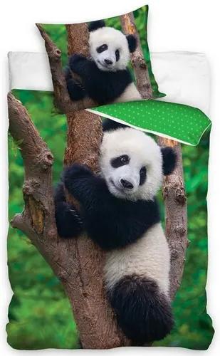 Tiptrade Bavlnené obliečky Medvedík Panda, 140 x 200 cm, 70 x 90 cm