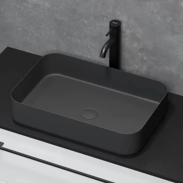 BATH DELUXE 06-052-18-02-00 - Umývadlo na dosku LJORDAL 52x34 cm oceľ/čierna