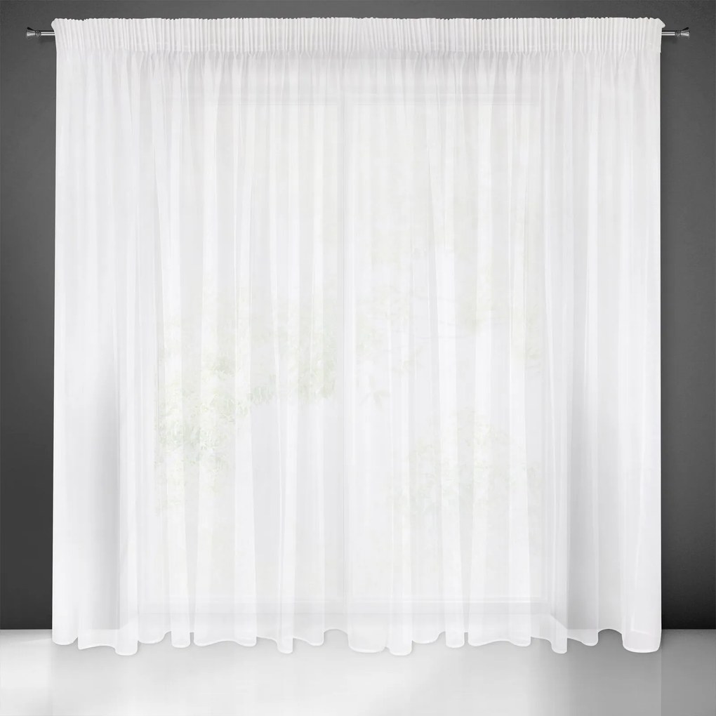 ZÁCLONA NA KRÚŽKOCH ESEL 400X250 CM BIELA