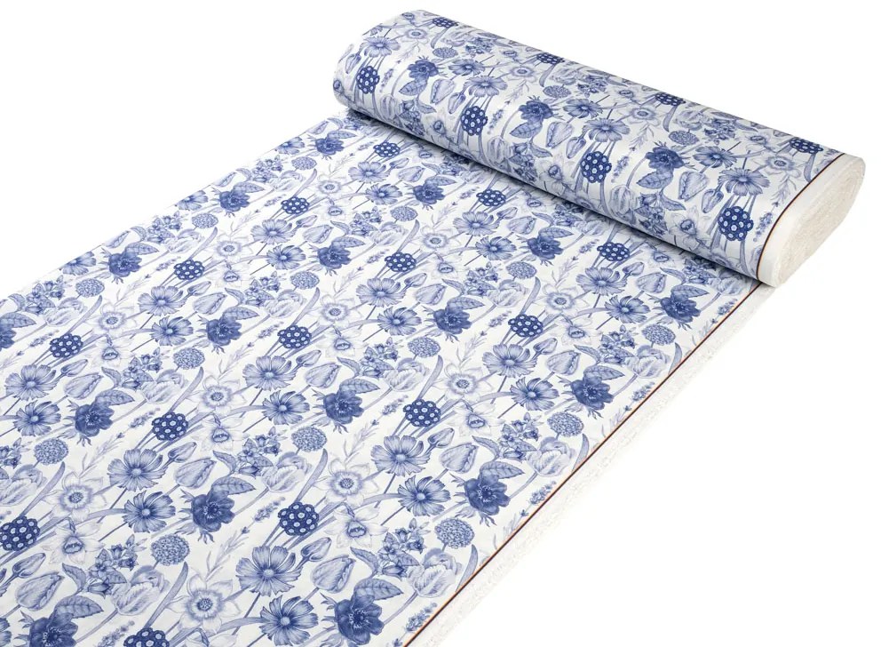 Biante Dekoračný štvorcový obrus PML-090 Modré jarné kvety na bielom 90x90 cm