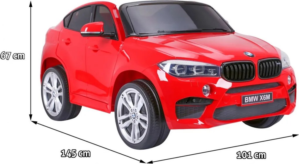 Ramiz BMW X6M XXL pre 2 deti Červené SUV + Pilot + Eco koža