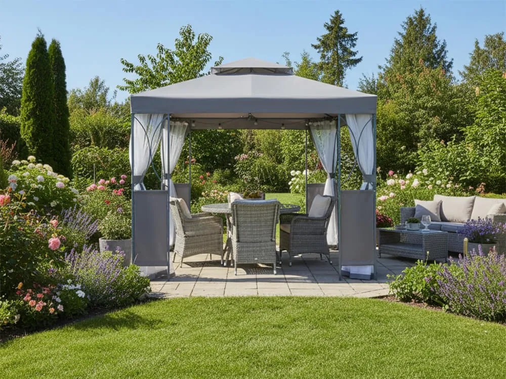 CH Záhradný kovový altánok s moskytiérou Altana III 2,5 x 2,5 m